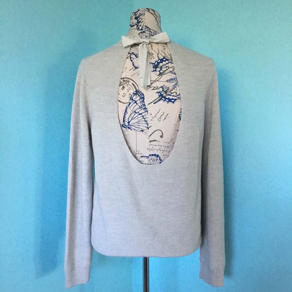 Aritzia Wilfred Slouchy Open Bow Back Sweater